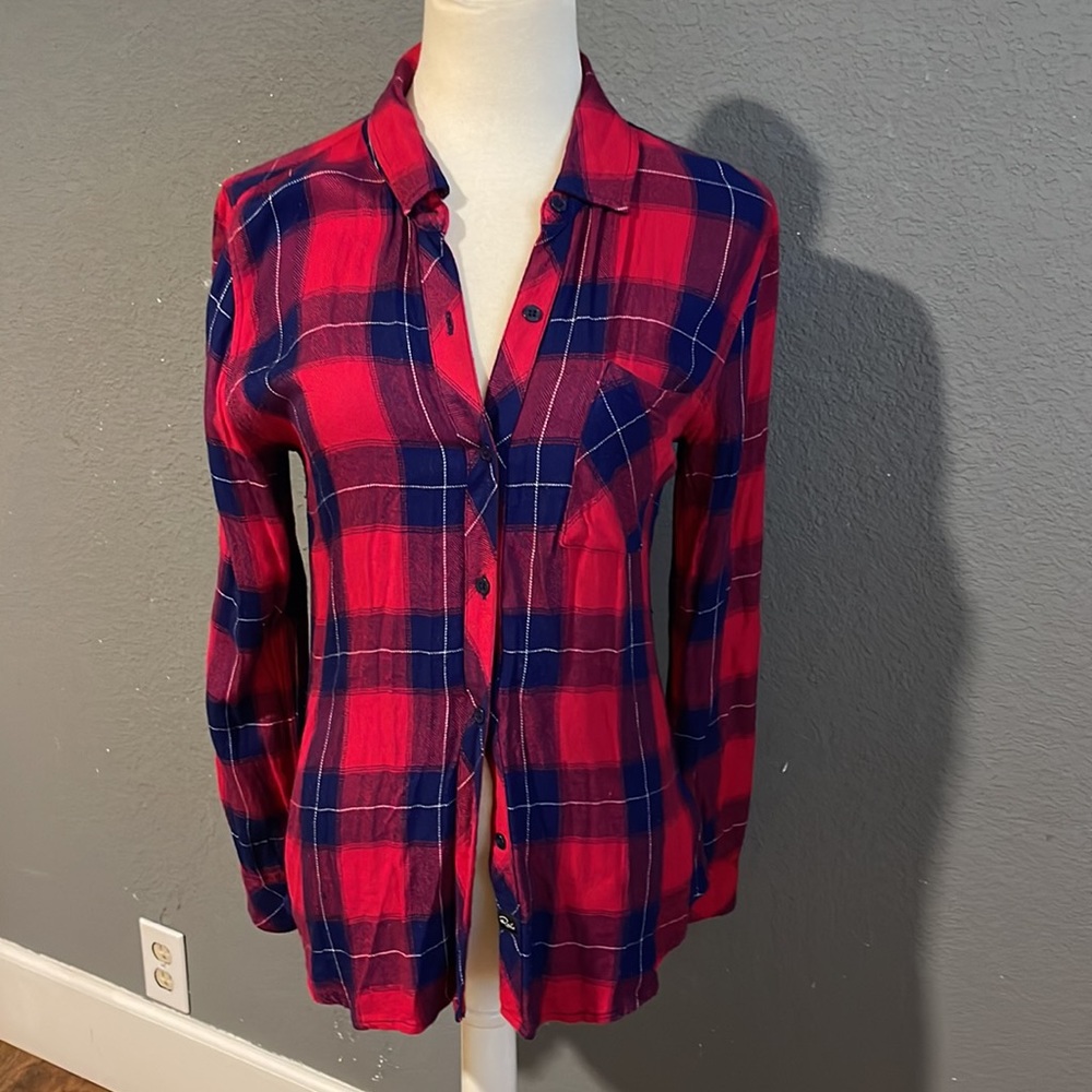 Rails xs red and navy flannel